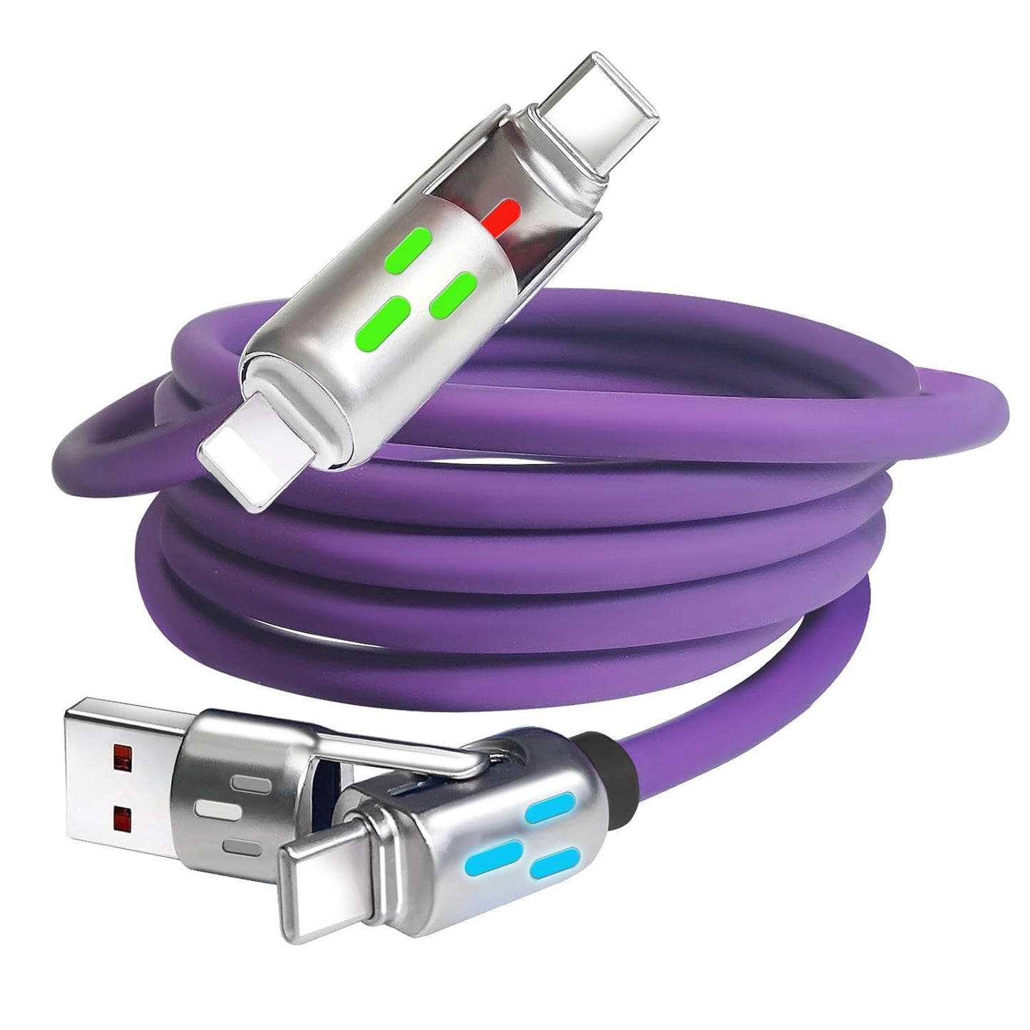 240W Fast Charging LED Data Cable with Multi-Connectors