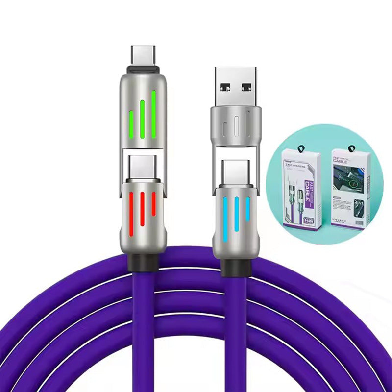 240W Fast Charging LED Data Cable with Multi-Connectors