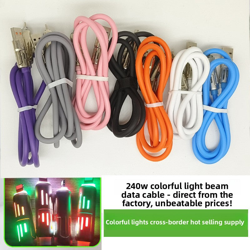 240W Fast Charging LED Data Cable with Multi-Connectors
