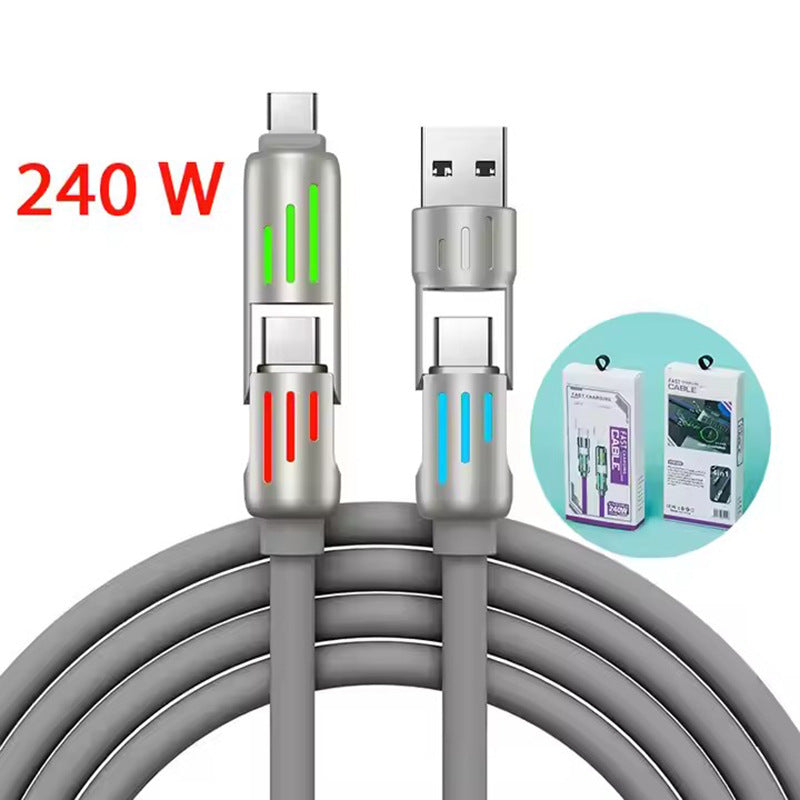 240W Fast Charging LED Data Cable with Multi-Connectors